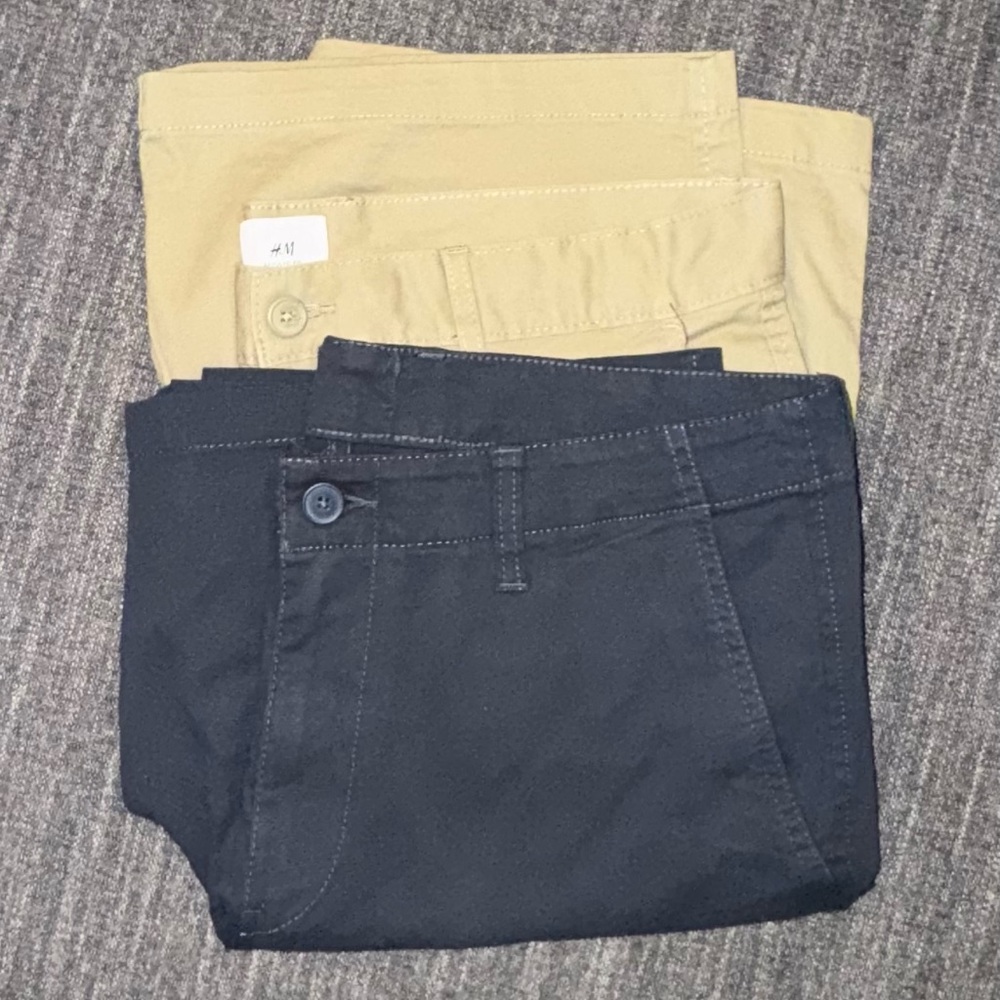 Men's Blue and Khaki Shirts
New/Like New 
1 with tag 1 without son didn’t like